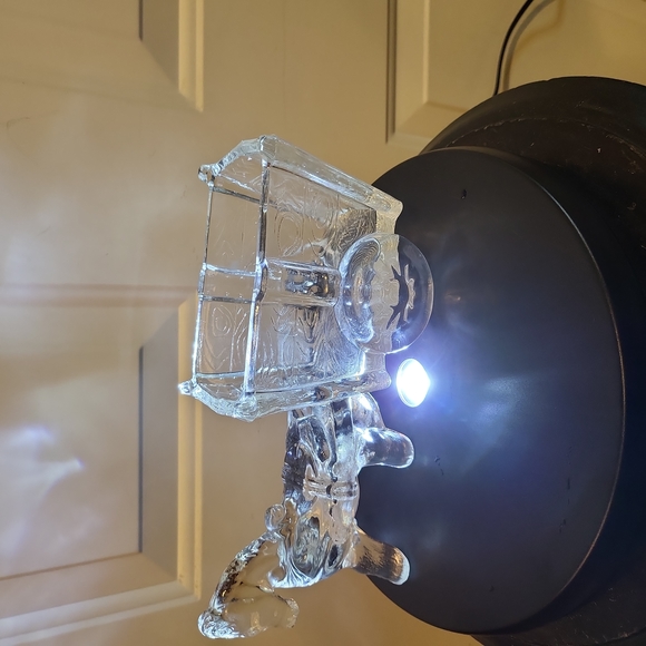 Vintage Pressed Glass Horse Pulling a Cart Candie Dish 9.5" - Picture 5 of 9